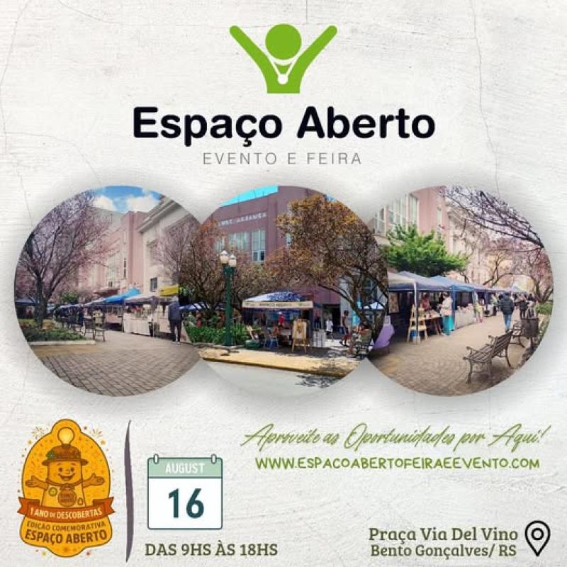 É dia 16 de agosto, nossa Feira e Festa de Um Ano de Espaço Aberto!