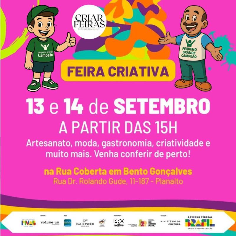 Setembro tem Feira Criativa na Rua Coberta!