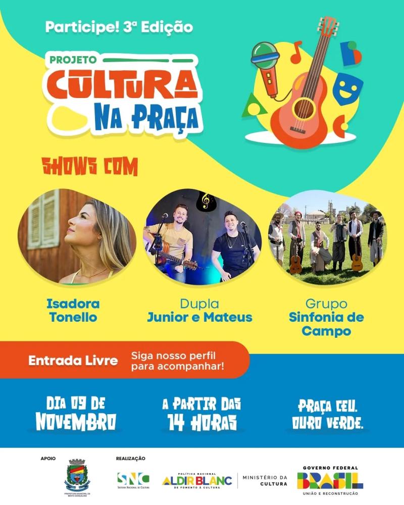 Venha Participar do Projeto Cultura na Praça!