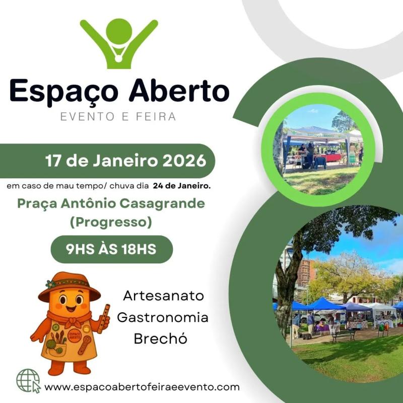 Sábado também tem Espaço Aberto em Bento! Venha Prestigiar!