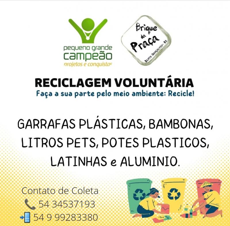 Reciclagem Voluntária na Pequeno Grande Campeão