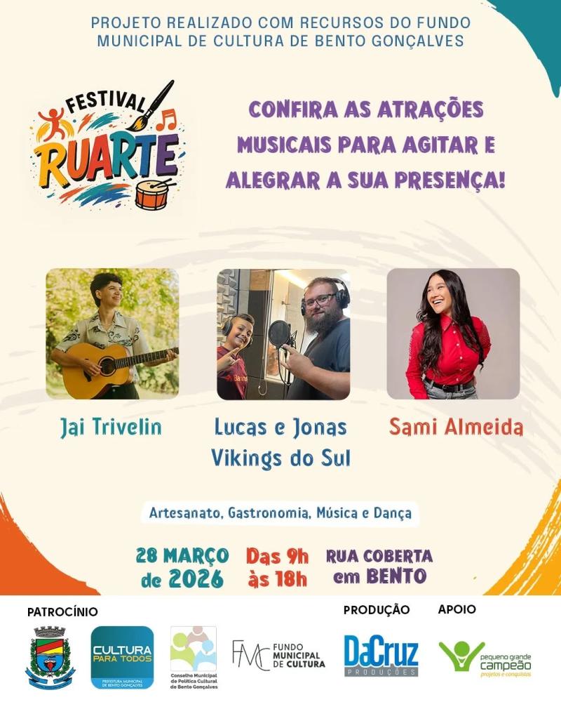 A trilha sonora do nosso Festival Ruarte já está garantida!
