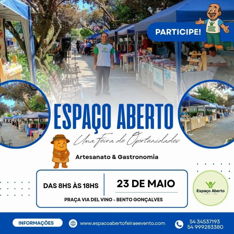 Vem aí, mais uma edição da Espaço Aberto na Praca Via Del Vino!