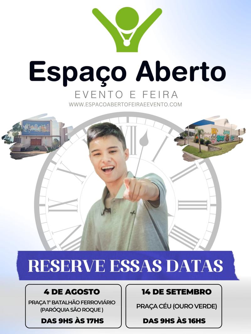 Espaço Aberto em Agosto e Setembro