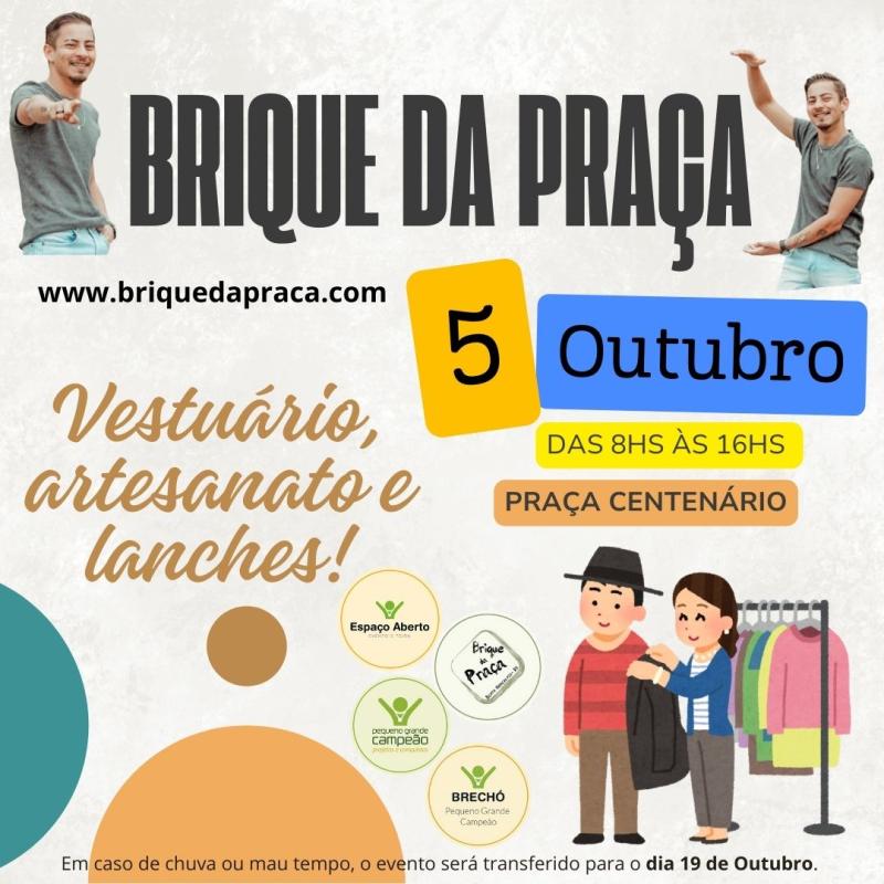 Brique da Praça acontece no Próximo dia 5 de Outubro
