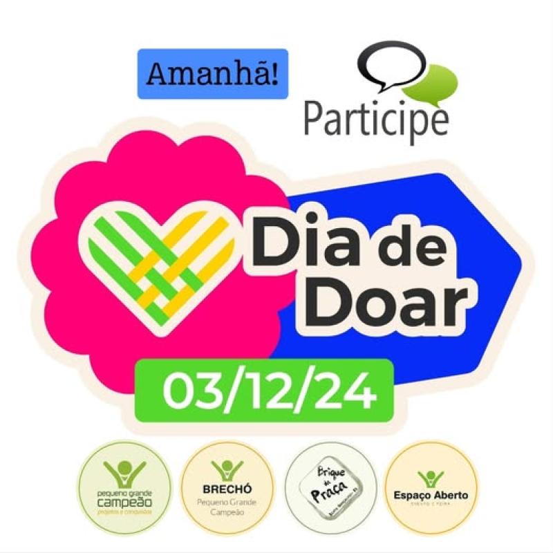 Amanhã! Dia de Doar com a Pequeno Grande Campeão. Participe!