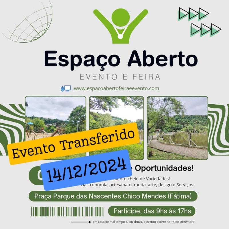 Espaço Aberto será no dia 14 de dezembro