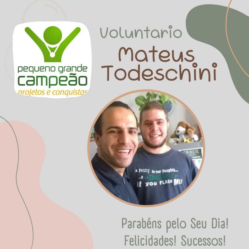 Parabéns, Voluntário Mateus!
