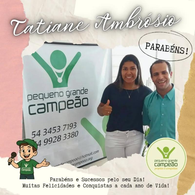 Parabéns, Tatiane!