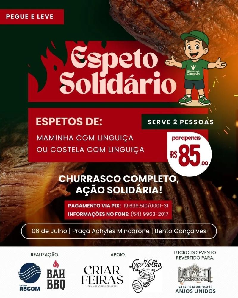 Criar Feiras e Espeto Solidário, Participe! Reserve seu Pedido!